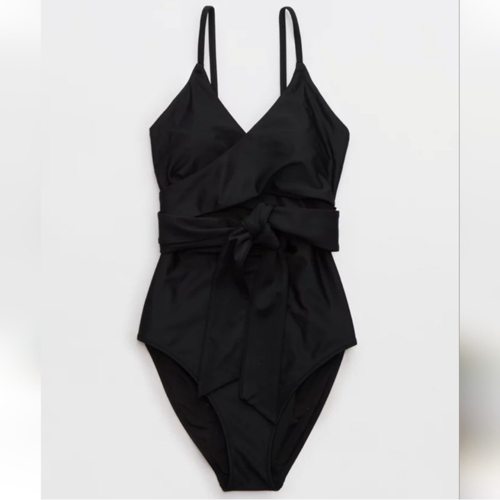 Aerie Black wrap swimsuit